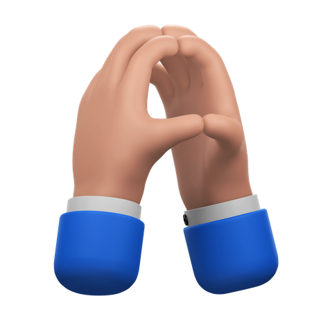Denkende Hände Geste  3D Icon