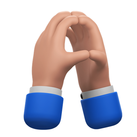 Denkende Hände Geste  3D Icon