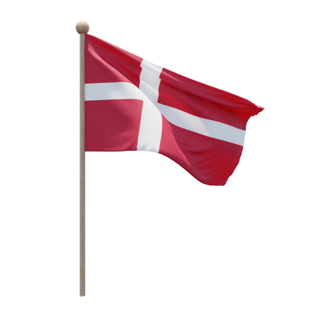 Denmark Flagpole  3D Flag