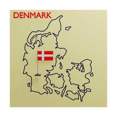 Denmark Map  3D Icon