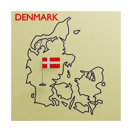 Denmark Map  3D Icon