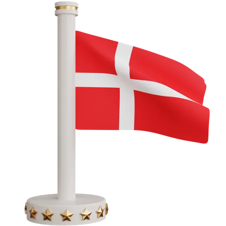 3 D Rendering Denmark National Flag Isolated 3D Icon
