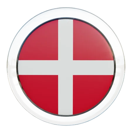 Denmark Round Flag  3D Icon