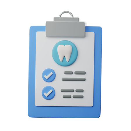Dental Check Up List  3D Icon
