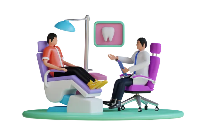 Dental checkup  3D Illustration