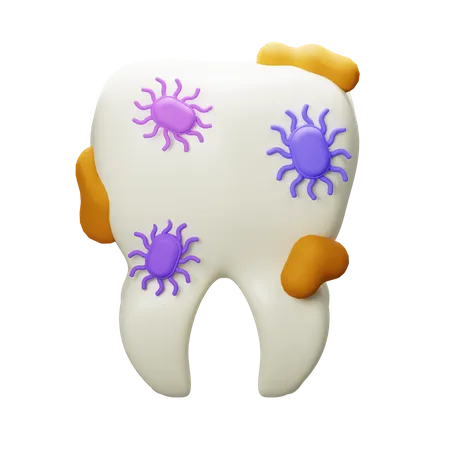 Dente de bactérias  3D Icon