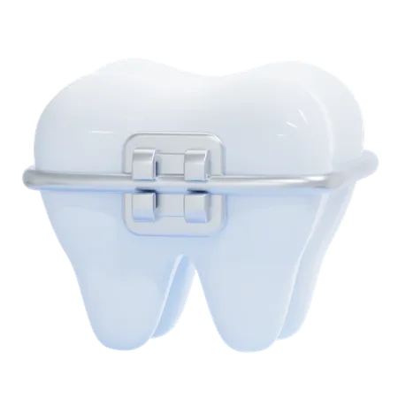 Dente com aparelho  3D Icon