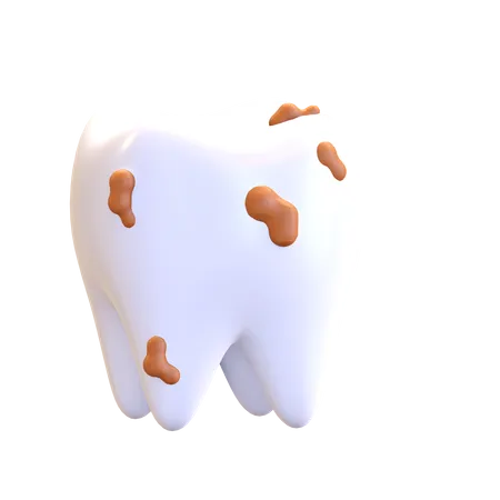 Icone De Dente Sujo Dentista Simbolo 3 D Render Ilustracao 3D Illustration
