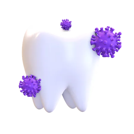 Dente Sujo Com Germe Icone Dentista Simbolo 3 D Render Ilustracao 3D Illustration