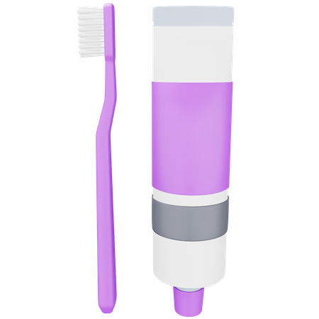 Dentifrice et brosse  3D Icon