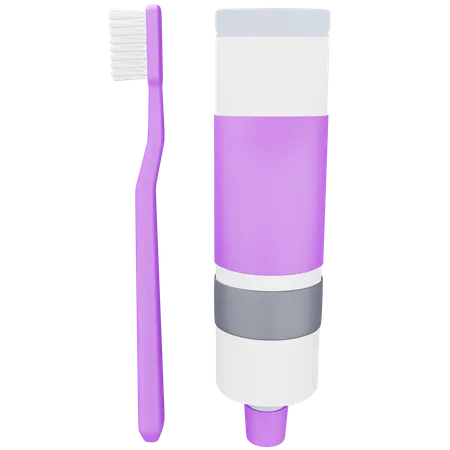 Dentifrice et brosse  3D Icon