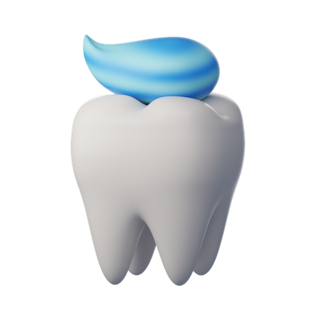 Du dentifrice sur la dent  3D Icon