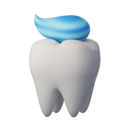 Du dentifrice sur la dent  3D Icon