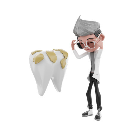 Dentist doctor in stress  3D Illustration