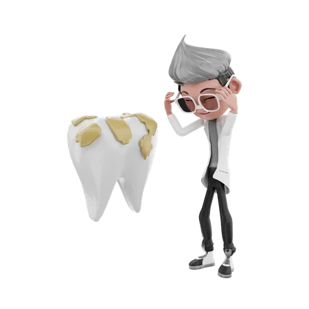 Dentist doctor in stress  3D Illustration