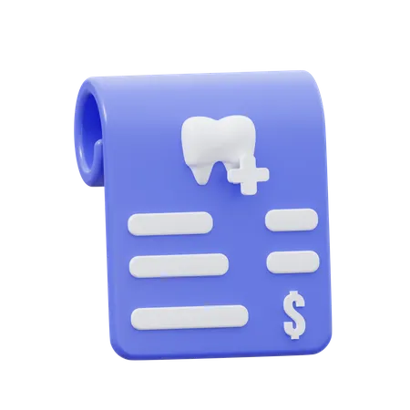 Dentist Invoice  3D Icon