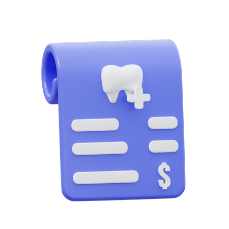 Dentist Invoice  3D Icon