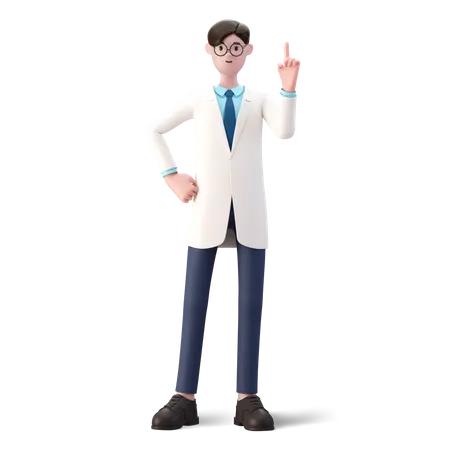 Dentist raising one finger  3D Illustration