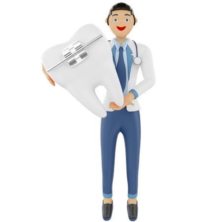 Dentist showing dental braces  3D Icon