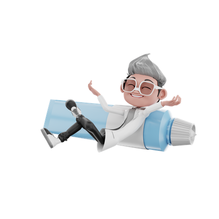 Dentist taking rest on toothpaste  3D Illustration