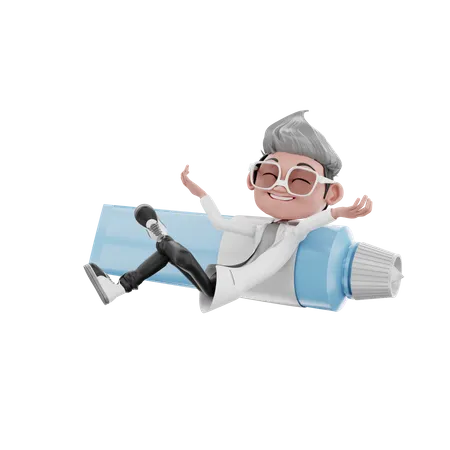 Dentist taking rest on toothpaste  3D Illustration