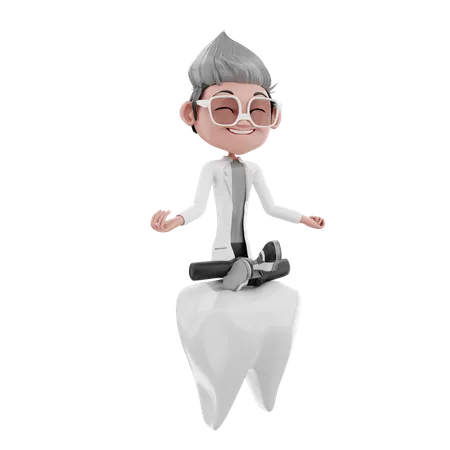 Renderizacao 3 D Do Personagem Medico Com Dentes 3D Illustration