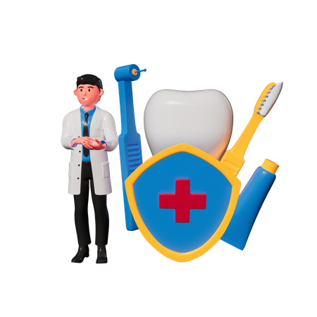 Dentista masculino  3D Illustration