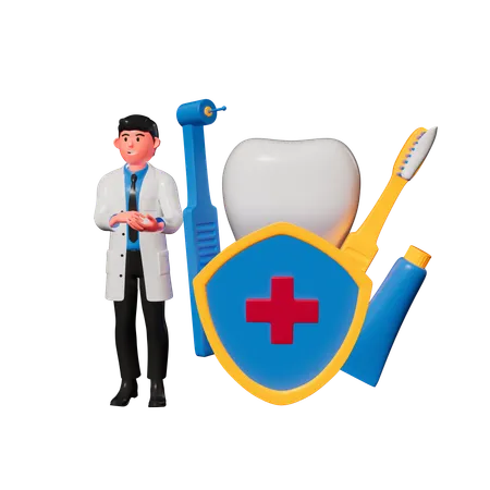 Dentista masculino  3D Illustration