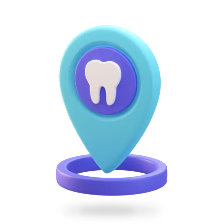 Localização do dentista  3D Illustration