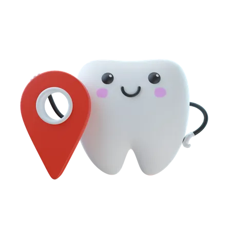 Localização do dentista  3D Illustration