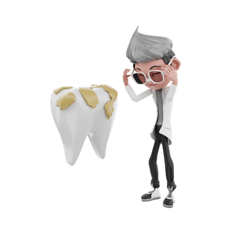 Médico dentista en estrés  3D Illustration