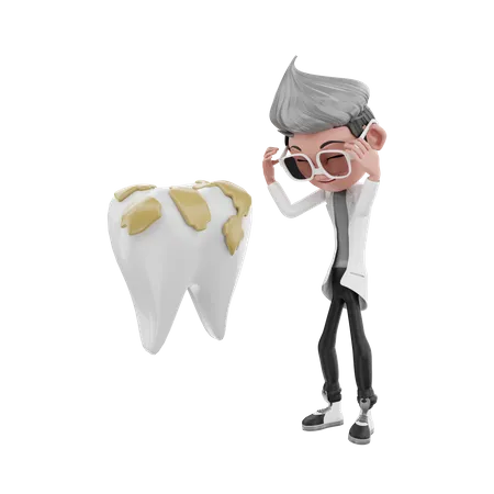 Médico dentista en estrés  3D Illustration