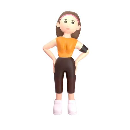 Deportista femenina  3D Illustration