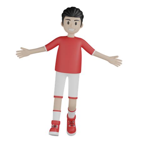 Deportista alegre  3D Illustration