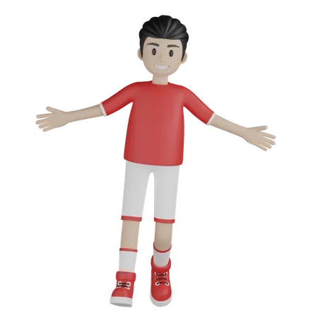 Deportista alegre  3D Illustration