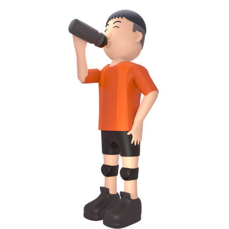 Deportista masculino bebiendo bebida energética  3D Illustration