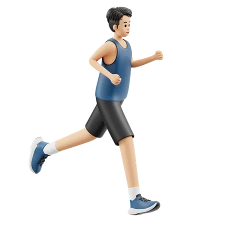 Deportista corriendo entrenando  3D Illustration