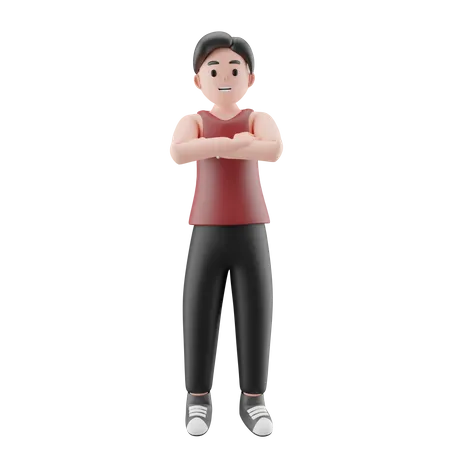 Hombre deportivo de pie con confianza  3D Illustration