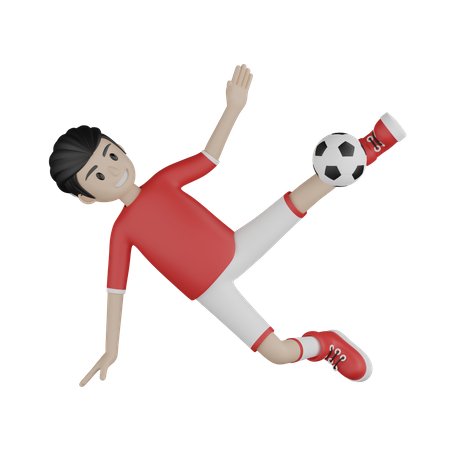 Persona deportista jugando al fútbol  3D Illustration