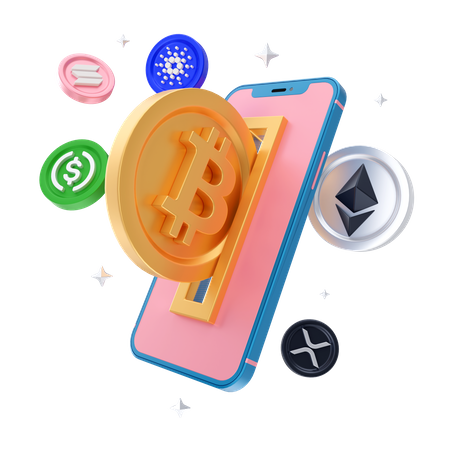 Déposer des bitcoins  3D Icon