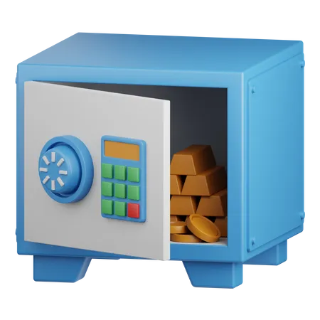 3 D Rendering Deposit Box Isolated Useful For Banking Currency Finance And Global Business Design 3D Icon