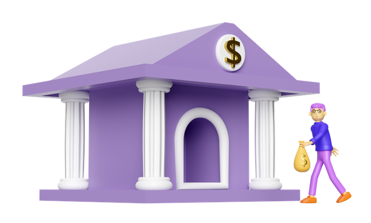 Deposito bancario  3D Illustration