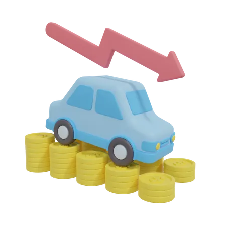 Car Depreciation 3D Icon