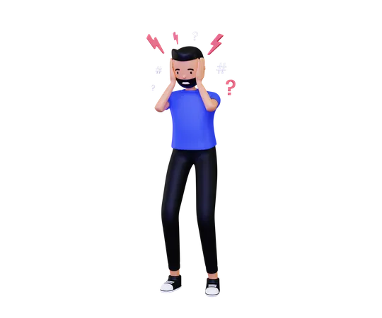 Depressed Man  3D Illustration