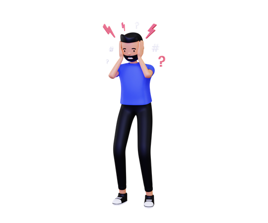 Depressed Man 3D Illustration