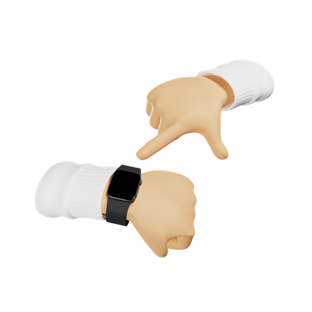 Der Finger zeigt auf die Uhr  3D Icon