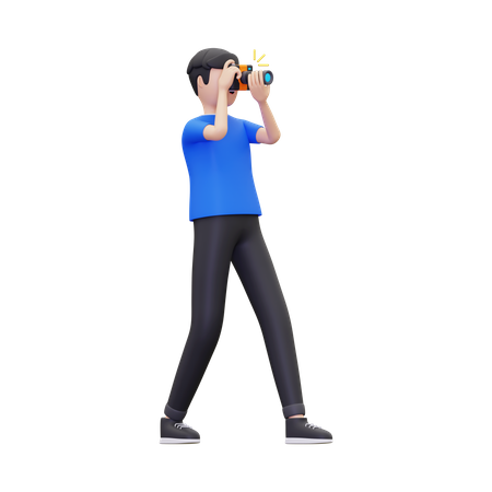 Der Fotograf macht Fotos von etwas  3D Icon