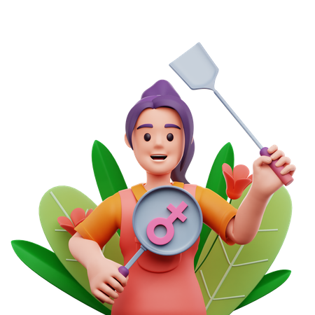 Derechos de las mujeres  3D Icon