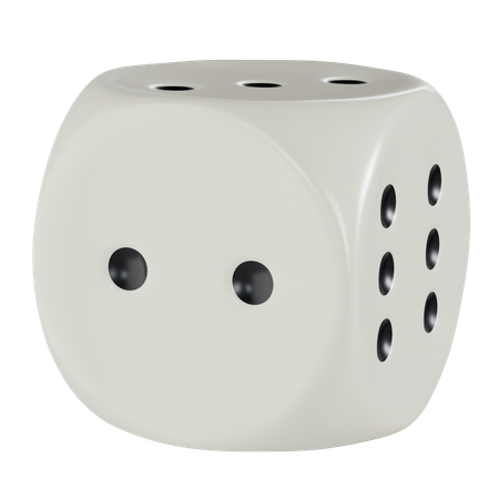 Dé cube blanc arrondi deux  3D Icon