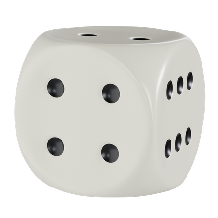 Dé cube blanc arrondi quatre  3D Icon